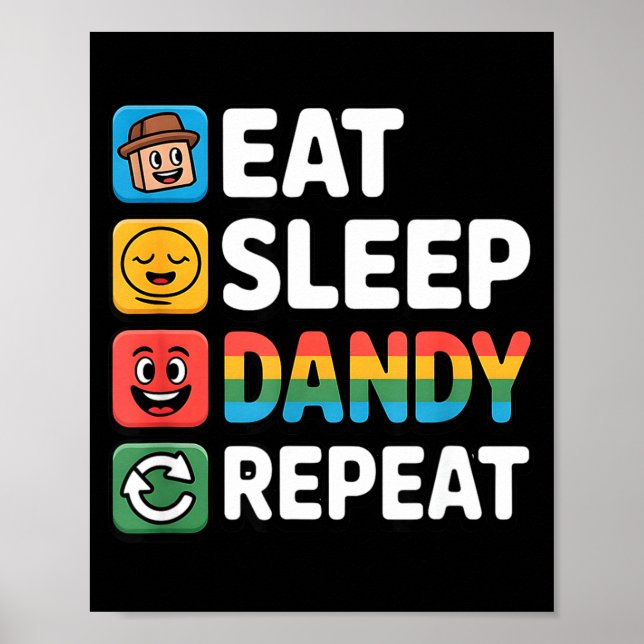Comer dormir dandi repetir decoración de cumpleaño (Frente)