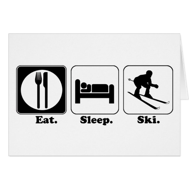 comer dormir esquiar (Anverso (Horizontal))