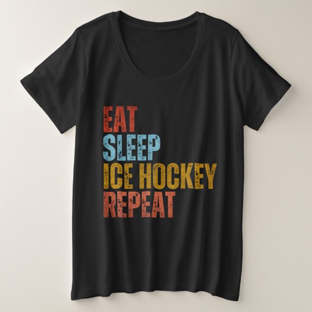 COMER DORMIR HOCKEY SOBRE HIELO REPETIR (Anverso del diseño)