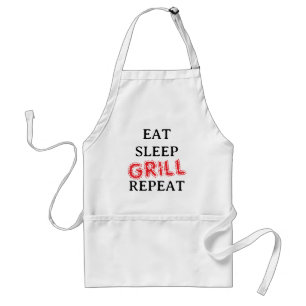 Comer Dormir Parrilla Repetir delantal divertido d
