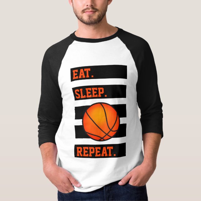 Comer.Dormir. 🏀.Repetir. Camiseta de amante del b (Anverso)