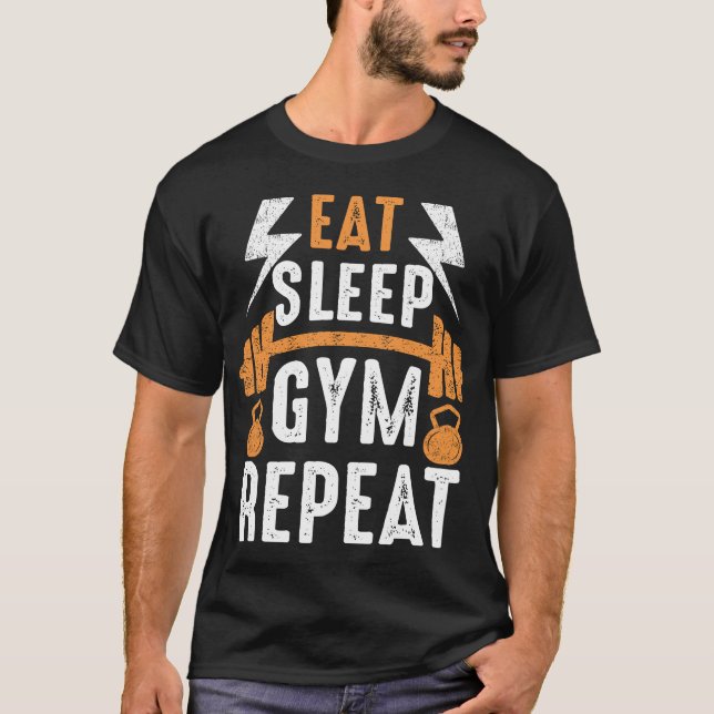 Comer, dormir, repetir: camiseta estilo de vida (Anverso)