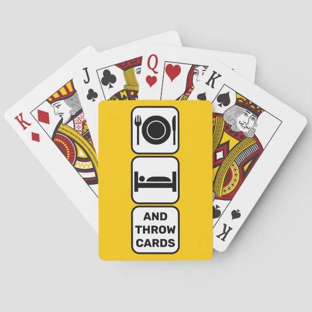 Comer, dormir y tirar cartas tarjetas de juego ama (Reverso)