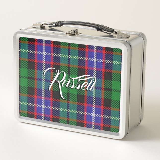 ¡Comer escocés! Clan Russell Tartan Plaid (Anverso)