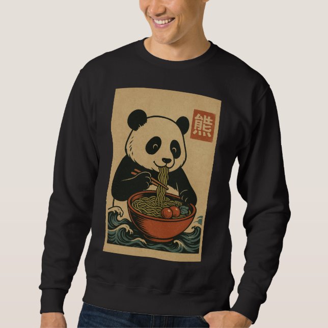 Comer fideos de Ramen: Panda significa sudadera (Anverso)