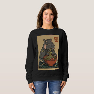 Comer fideos de Ramen: sudadera femenina de Hippo