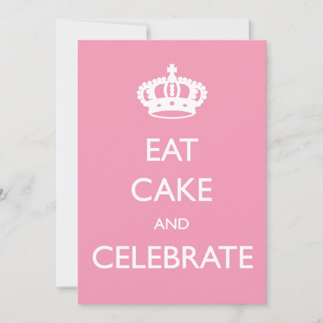 Comer pasteles y celebrar la invitación de cumplea (Anverso)