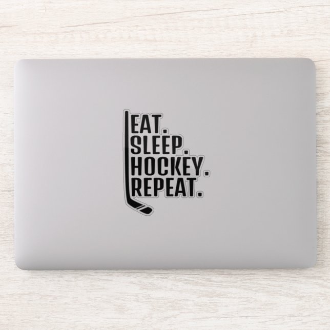 Comer Pegatina de repetición de hockey sobre sueño (Ordenador)