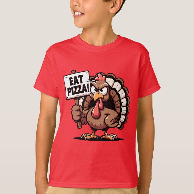 Comer pizza Turquía en camiseta (Anverso)