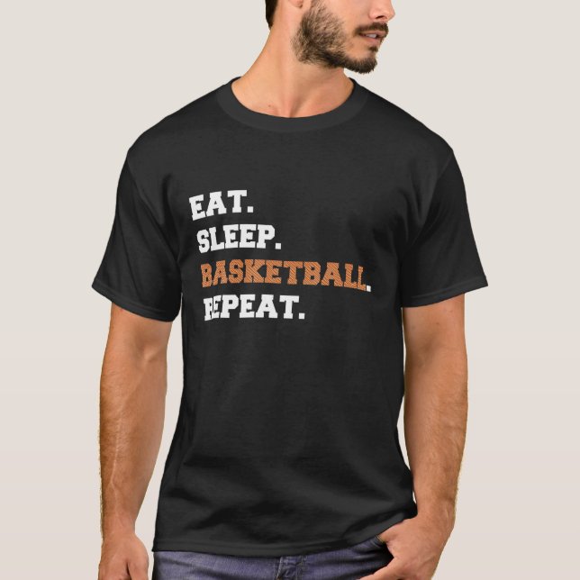 Comer Sleep Basketball Repetir camiseta graciosa (Anverso)