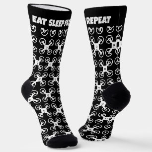 Comer Sleep Fly Repetir calcetines graciosos para