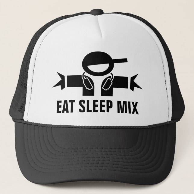 Comer Sleep Mix sombrero de camionero gracioso par (Anverso)