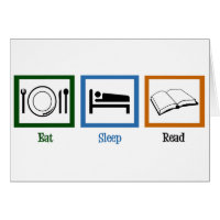 Comer Sleep Read Books Funny Bookworm Card