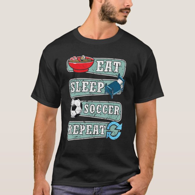 Comer Sleep Soccer Repetir camiseta Graciosa Guay  (Anverso)