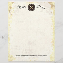 Comer utensilios vintage menú de cocina membrete