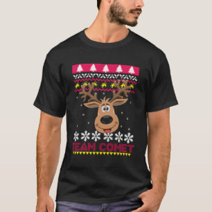 Cometa de equipo Santa Reindeer Camiseta de suéter