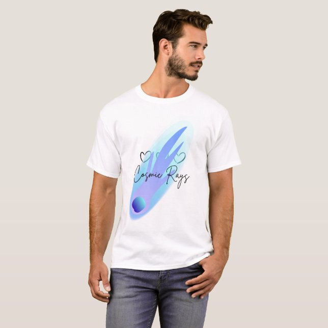 Cometa de rayas cósmicas Splash Camiseta Blanca (Anverso completo)