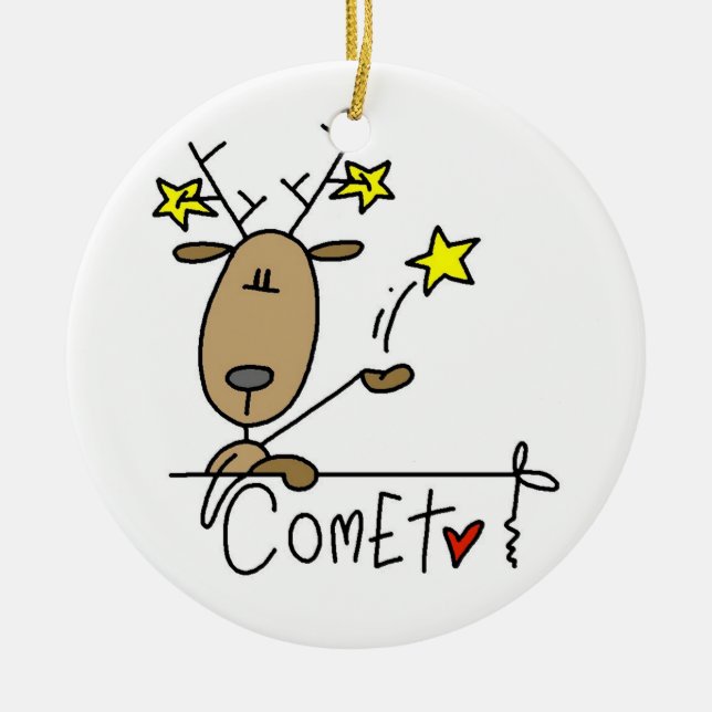 Cometa el ornamento del recuerdo del navidad del (Frente)