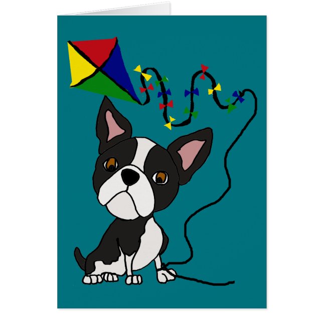 Cometa linda del vuelo del perro de Boston Terrier (Frente)