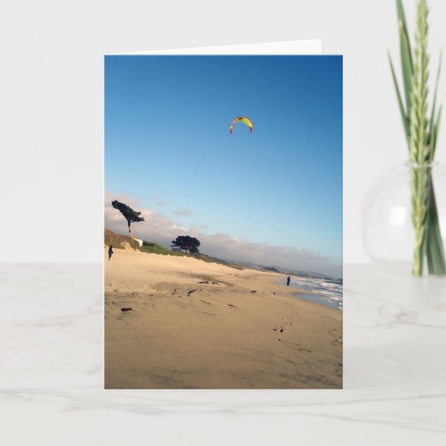 Cometa roja y amarilla, tarjeta de felicitación (Anverso)