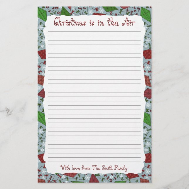 Cometas navidades, papel personalizado (Anverso)