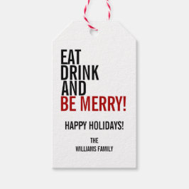 Cómete y sé con la etiqueta de regalo de Navidad