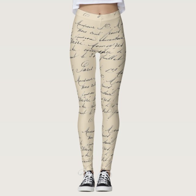 Comfy Hipster Leggings Escritura Francesa (Anverso)