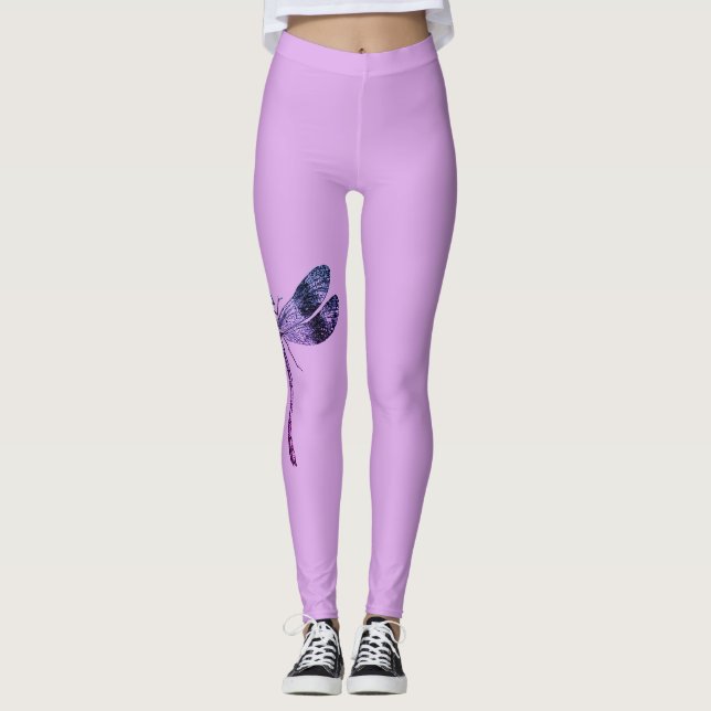 Comfy Hipster Leggings lavender con libélula (Anverso)