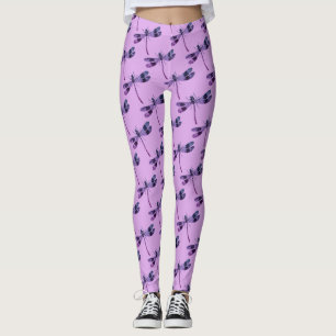 Comfy Hipster Leggings lavender con libélula
