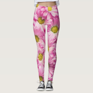 Comfy Hipster Leggings Pink Daisy