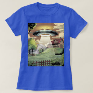 Cómic azul OVNI camiseta femenina