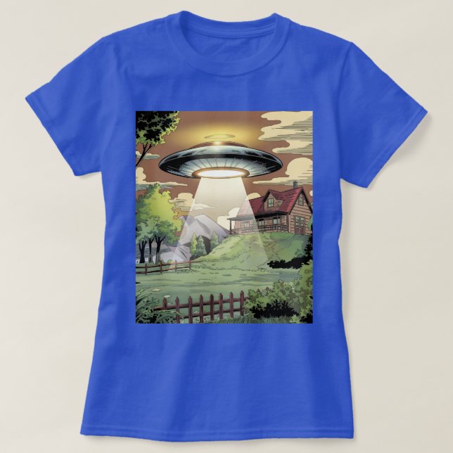 Cómic azul OVNI camiseta femenina (Diseño del anverso)