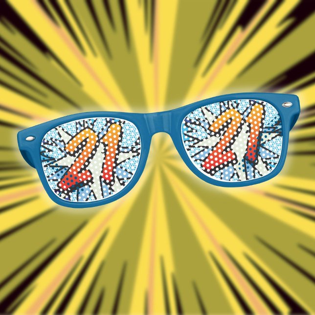Cómic Book Pop Art 21 gafas de sol de fiesta de cu (Comic Book Pop Art 21 BIRTHDAY party sunglasses)
