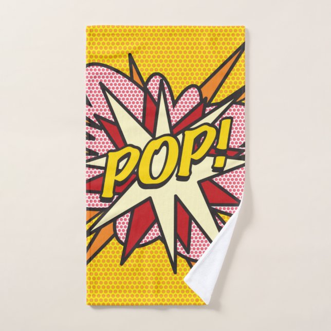 Comic Book POP Modern Fun Typographic Trendy (Toalla de mano)