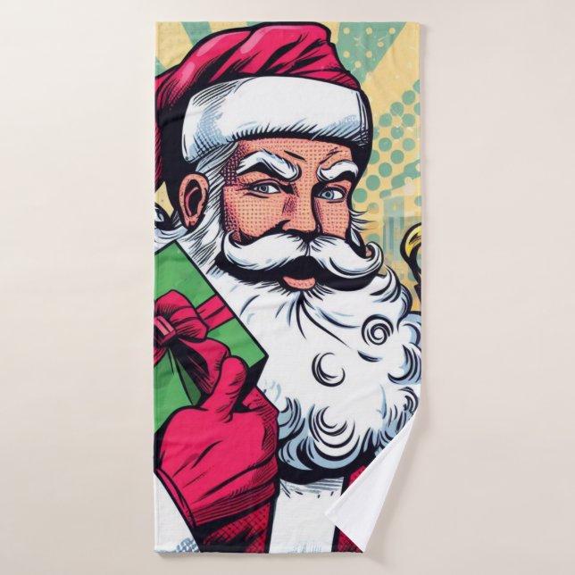 Comic book Santa/Navidades (Toalla de baño)
