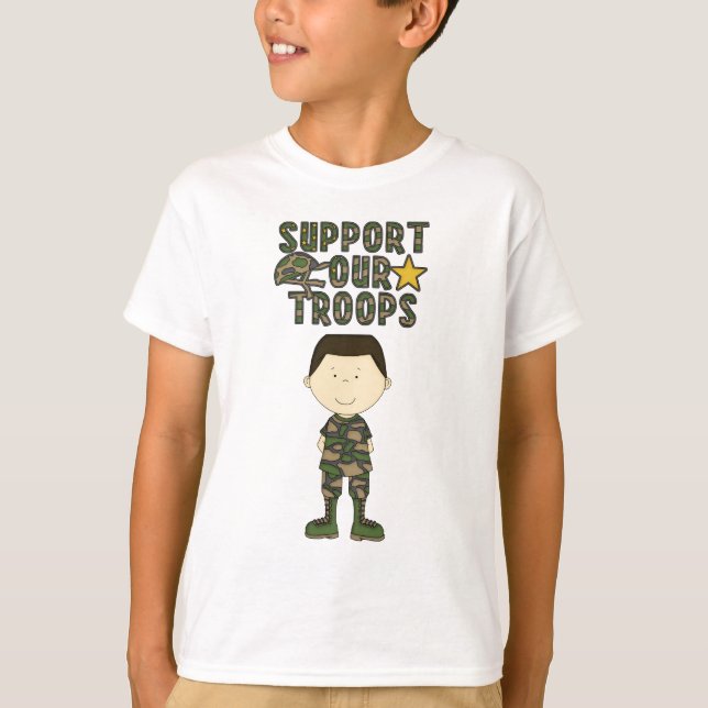 Cómic Camo Boy Soldado Niños Militares Camiseta Ju (Anverso)