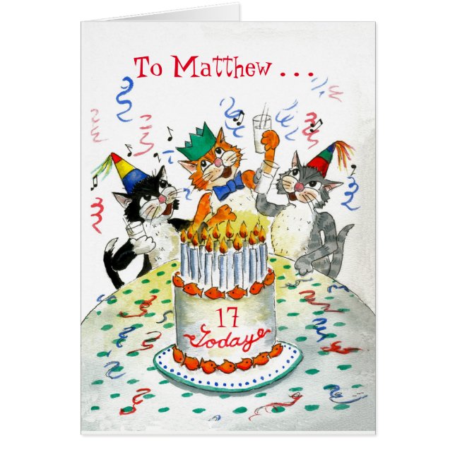 Cómic Cantando Gatos Personalizado Cumpleaños espe (Frente)