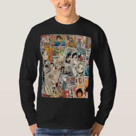 Cómic de manga tira camiseta universal de manga la