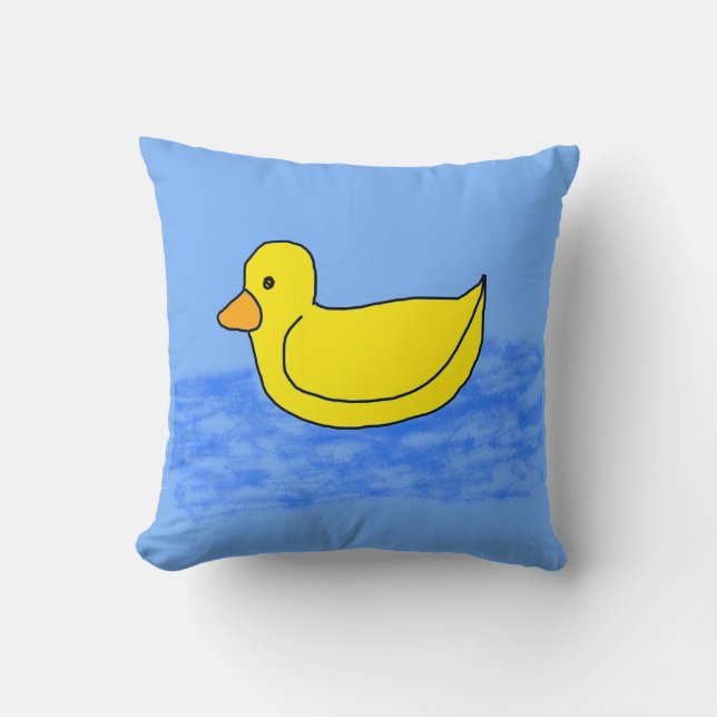 Comical Yellow Ducky Cojín decorativo (Anverso)