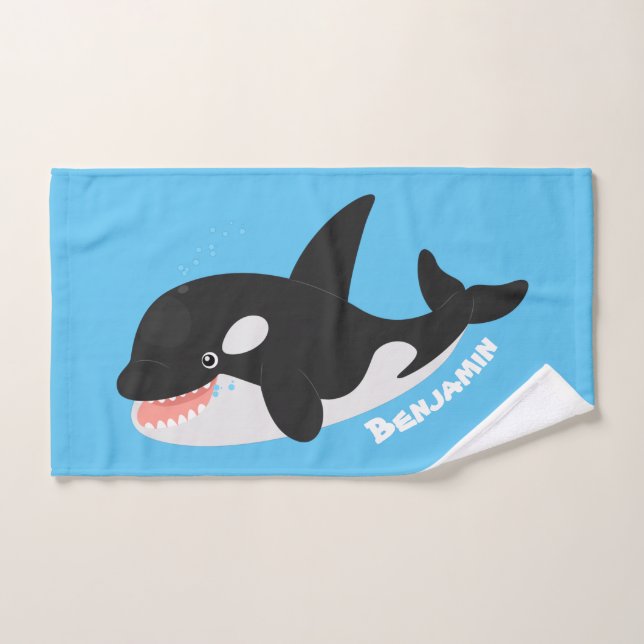 Cómico asesino ballena orca personalizado lindo il (Toalla de mano)