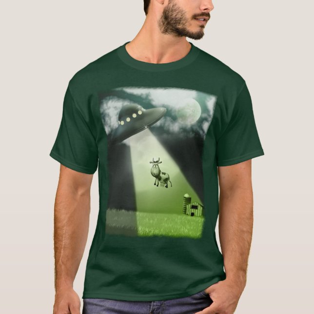 Cómico Camiseta De Secuestro De Vacas De OVNI (Anverso)