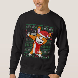 Cómico Dabbing Corgi Ugly Xmas Sweater Navidades C