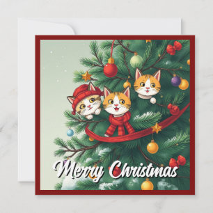 Cómico divertido Gato caprichoso Árbol de Navidad