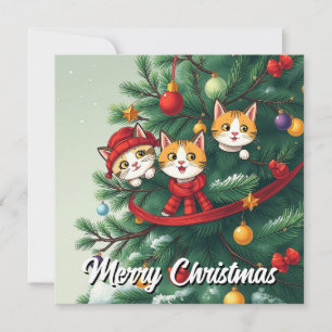 Cómico divertido Gato caprichoso Árbol de Navidad
