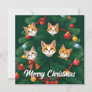 Cómico divertido Gato caprichoso Árbol de Navidad