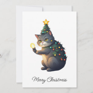 Cómico divertido Gato caprichoso Árbol de Navidad