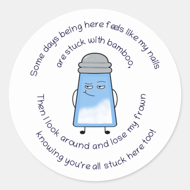 Cómico poema Salty Couplet Pegatina "Bamboo" (Anverso)