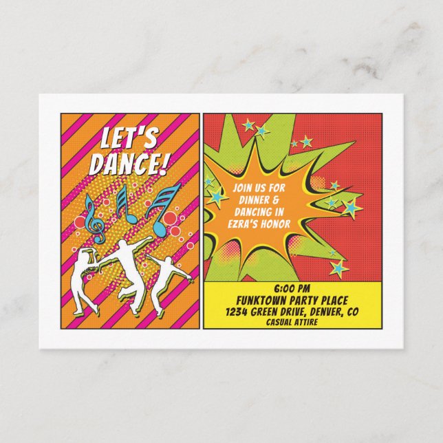 Comics Comic Book Bar o Bat Mitzvah Recepcion (Anverso)