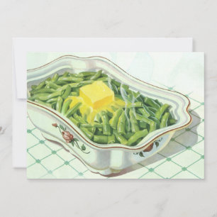 Comida antigua, cazuela de judías verdes con mante