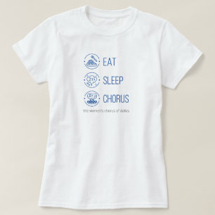 Comida Azul Real. Duerme. Coro. Camiseta